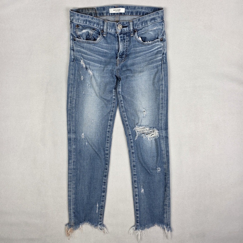 Moussy Vintage Jeans Womens 26 Distressed Skinny Slim Made In Japan Stretch